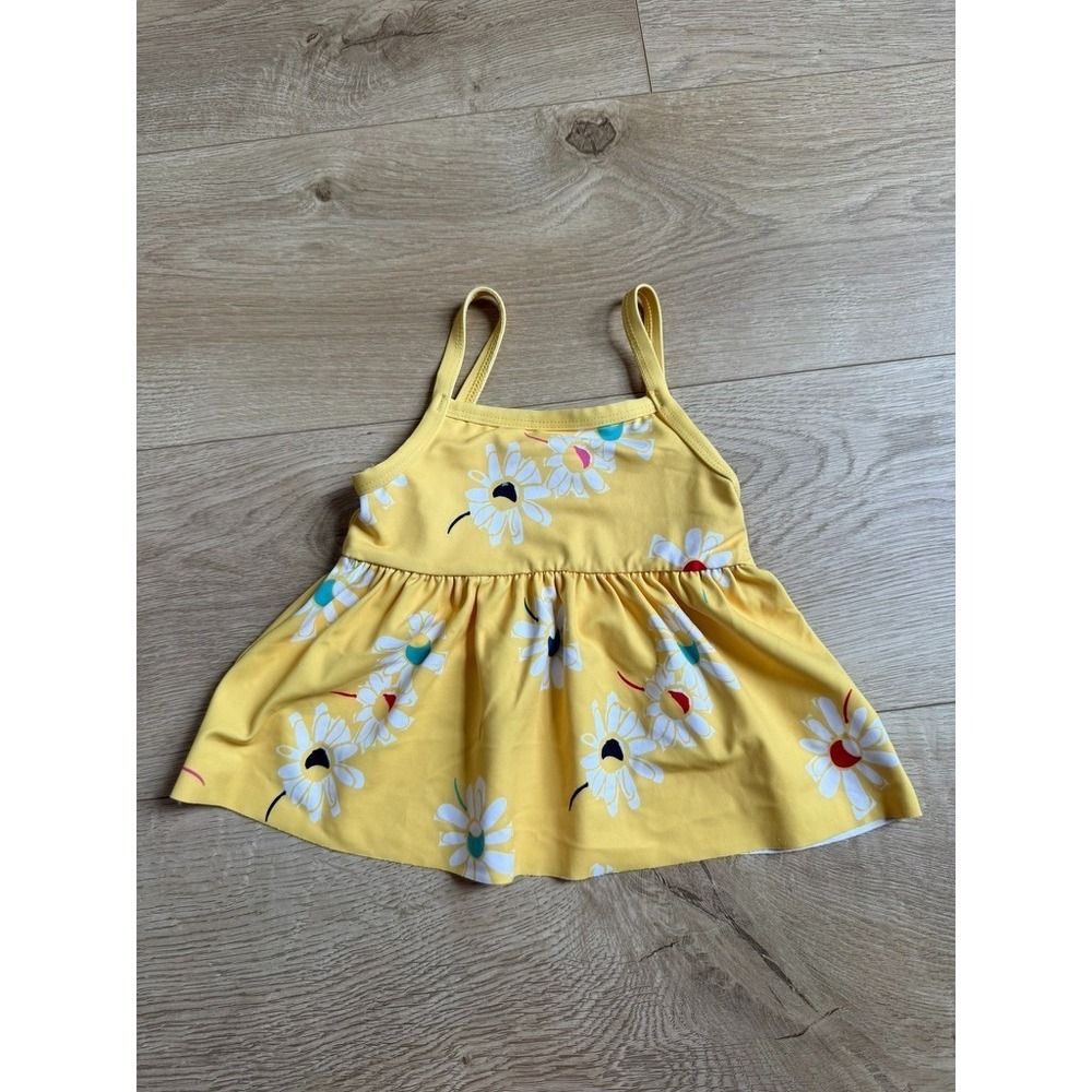 EUC Kids Girls Hanna Andersson daisy floral tankini swimsuit top yellow 18-24M